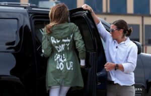 Trump wife with I don't care - do you? coat